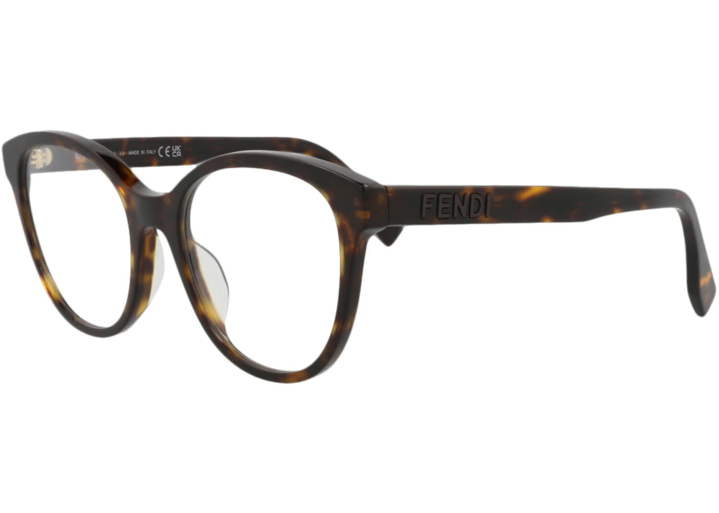 Fendi Round Eyeglasses Havana Havana Transparent (FE50024I-52-053)