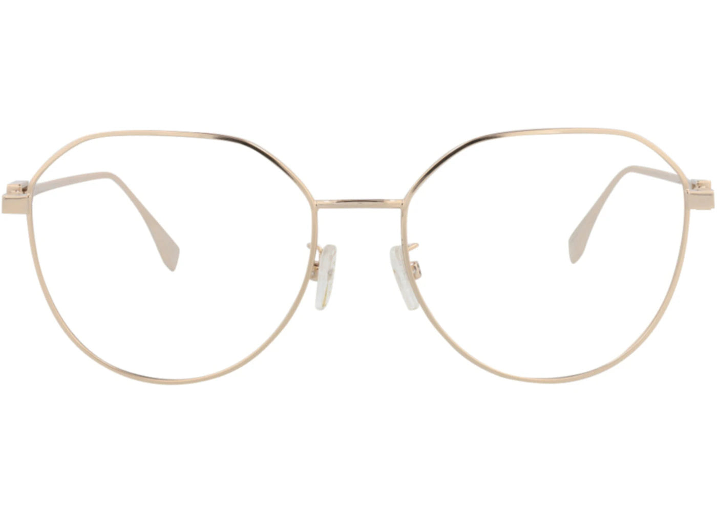 Fendi Round-Frame Metal Optical Frames Gold Gold Transparent (FE50042U-55-028)
