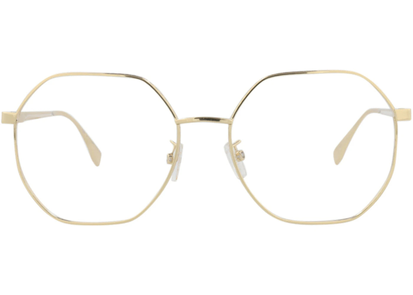 Fendi Round-Frame Metal Optical Frames Gold Gold Transparent (FE50053U-55-030)