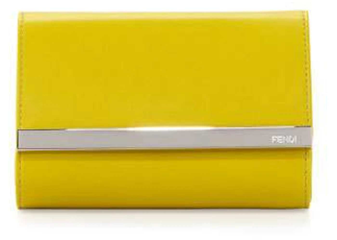 Fendi Rush Clutch Fendi Logo Bar Mini Yellow