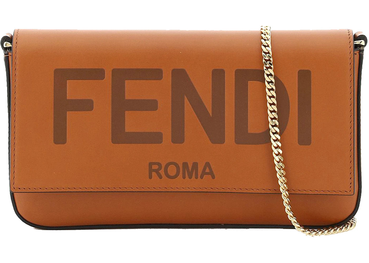 Fendi Script Shoulder Bag Mini Brown