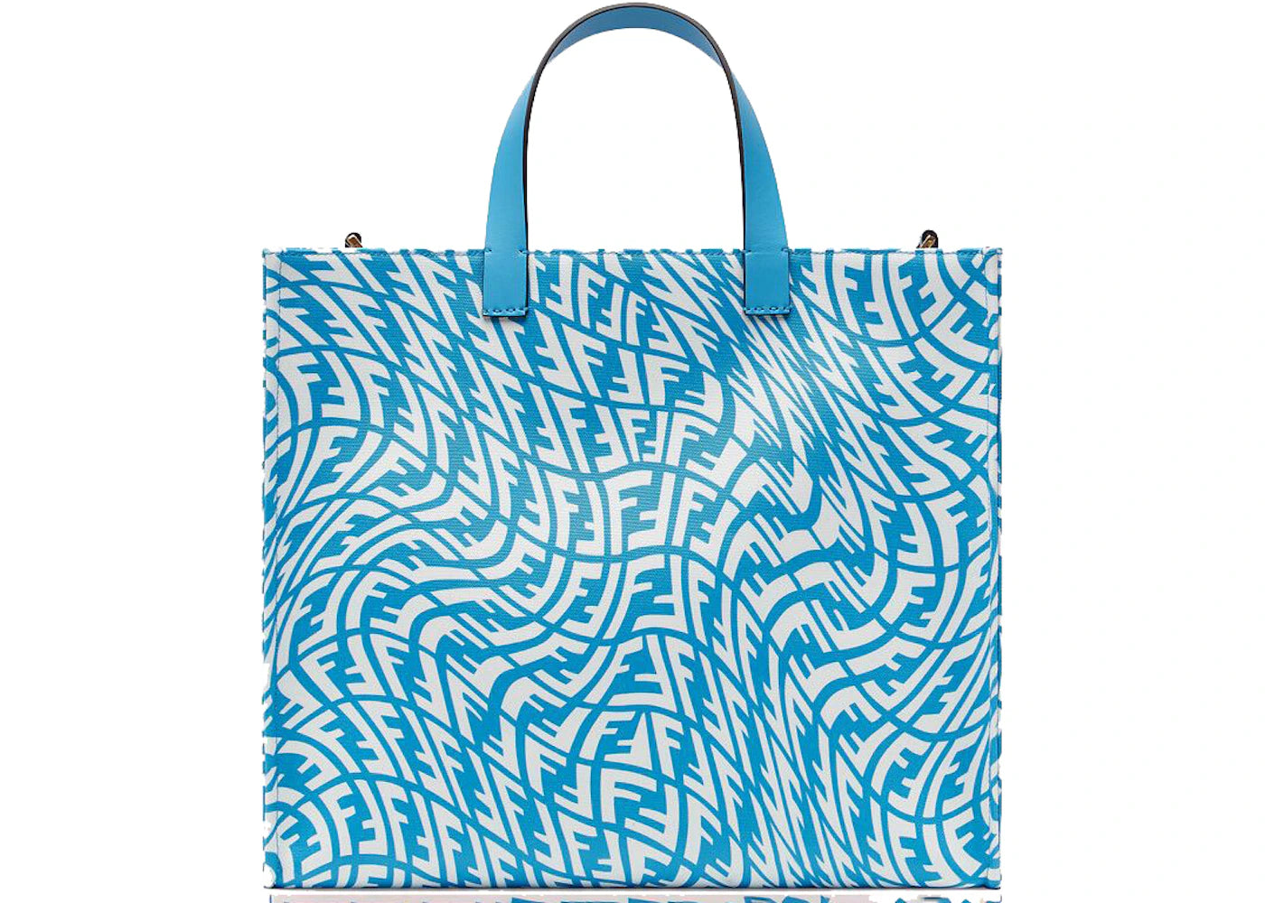 Fendi Shopper Tote Bag FF Vertigo Print Blue