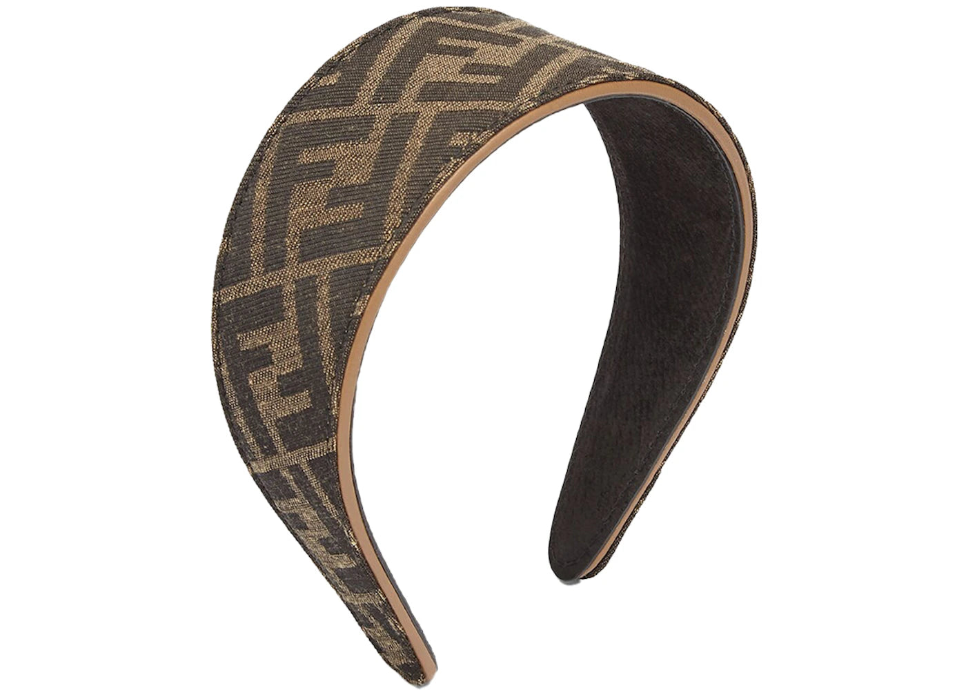 Fendi Stiff FF Jacquard Headband Brown