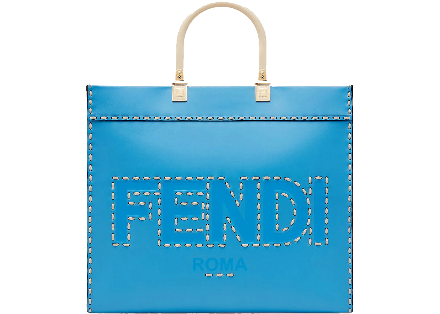 Fendi Sunshine Shopper Tote Medium Blue