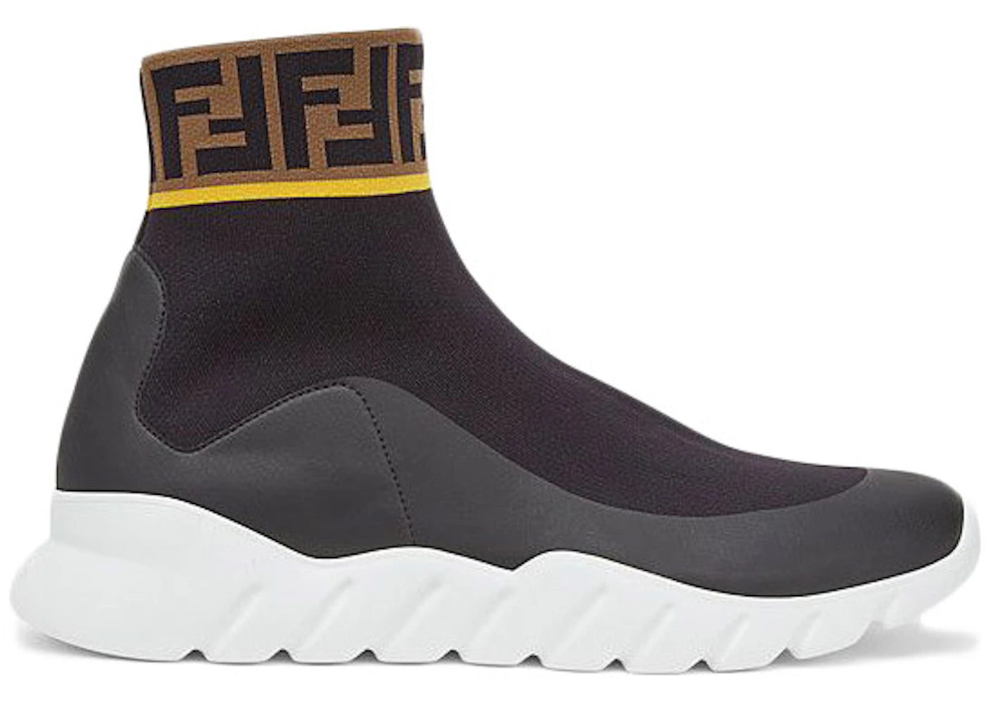 Fendi Tech Fabric High Top Black Brown