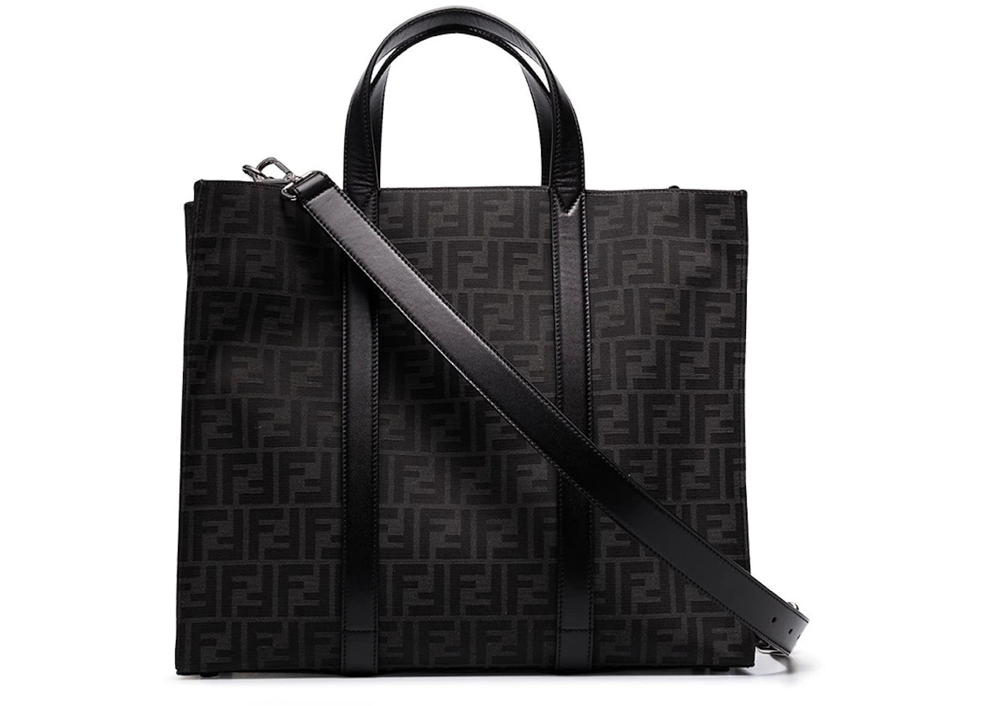 Fendi Tote Bag FF Monogram Jacquard Black/Grey