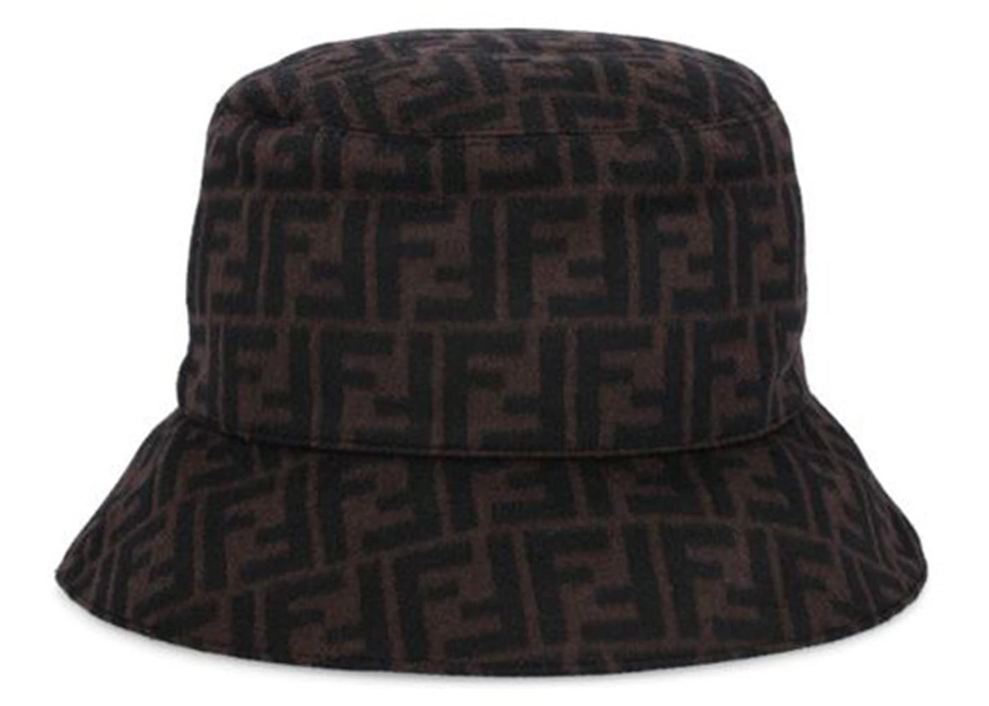 Fendi Wool Bucket Hat FF Motif Brown/Black