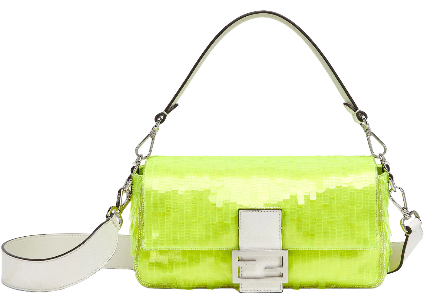 Fendi by Marc Jacobs Baguette Elaphe and Neon Yellow Sequin Bag