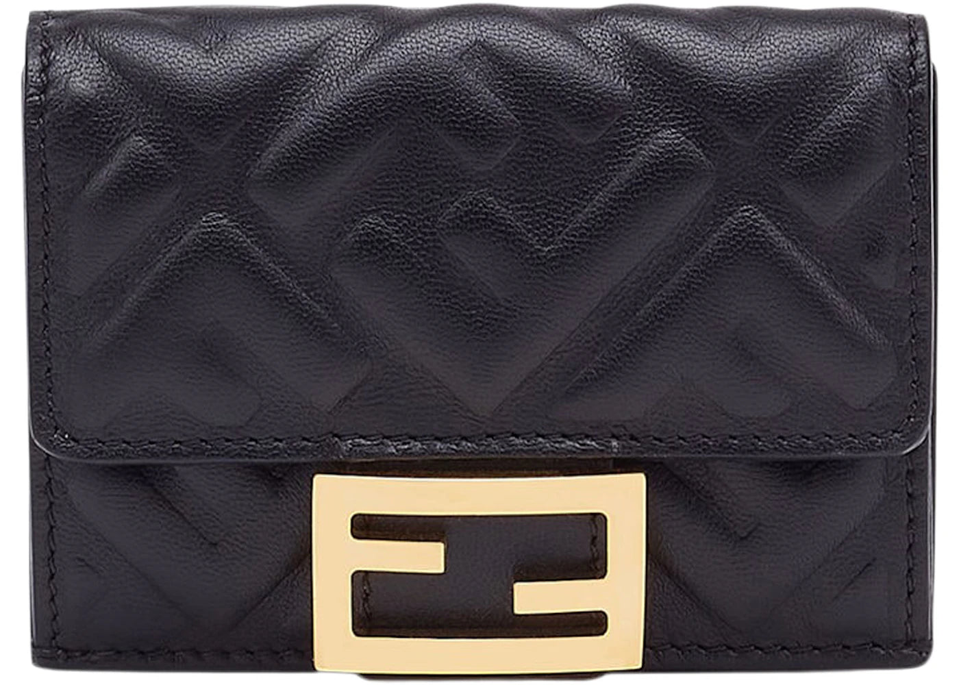 Fendi by Marc Jacobs Baguette Micro Trifold Black Nappa Leather Wallet