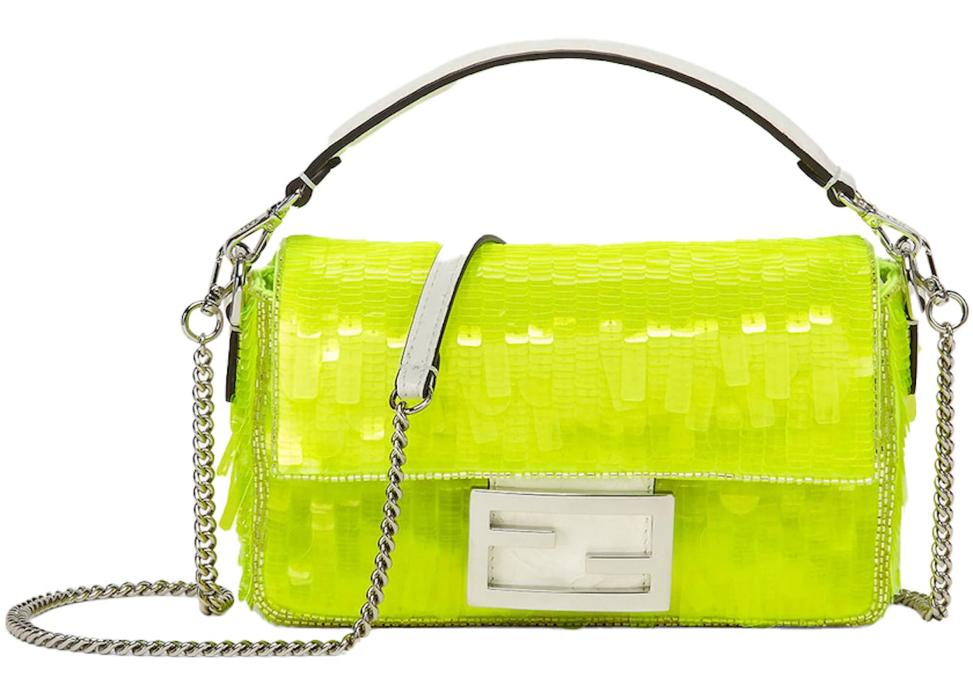 Fendi by Marc Jacobs Baguette Mini Elaphe and Neon Yellow Sequin Bag