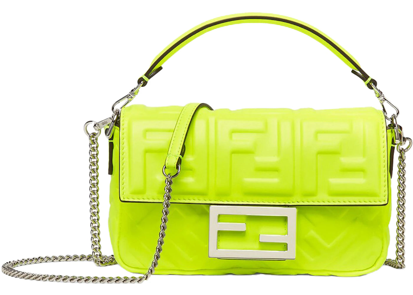 Fendi by Marc Jacobs Baguette Mini Neon Yellow Nappa Leather Bag