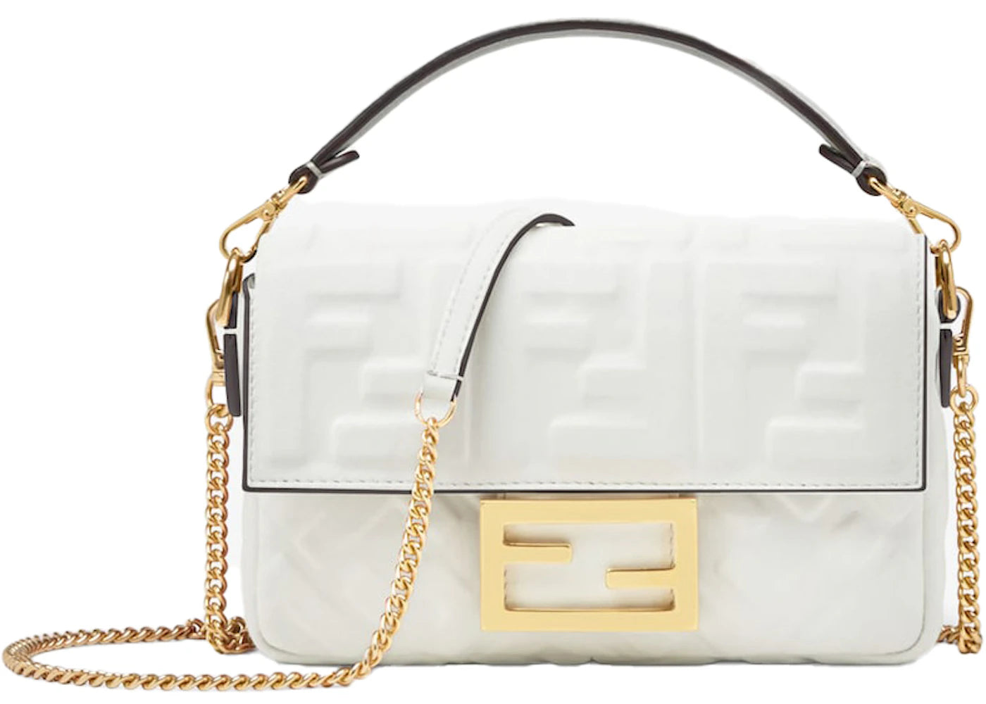 Fendi by Marc Jacobs Baguette Mini White Leather Bag