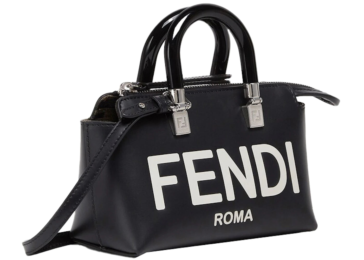 Fendi by Marc Jacobs By The Way Mini Small Boston Bag In Black Leather