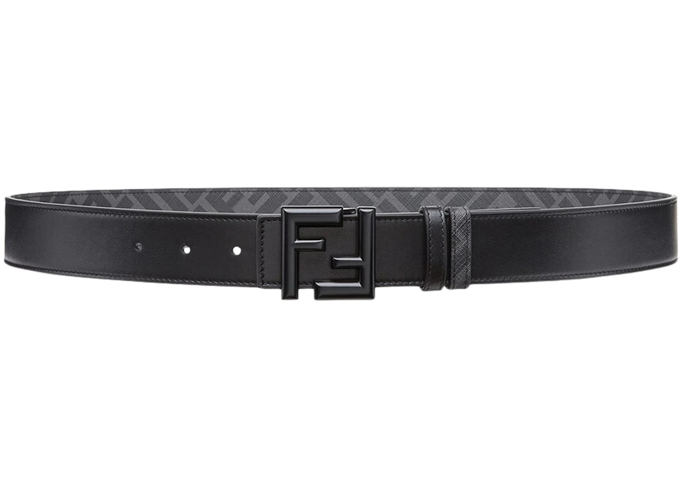 Fendi by Marc Jacobs FF Rounded Belt Black Leather Reversible Belt Black