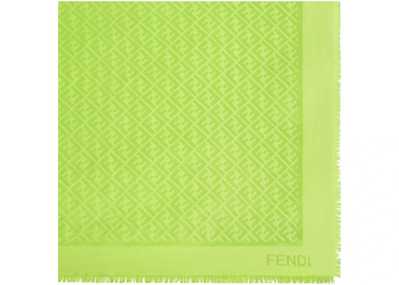 Fendi by Marc Jacobs FF Shawl Yellow Silk And Wool Shawl