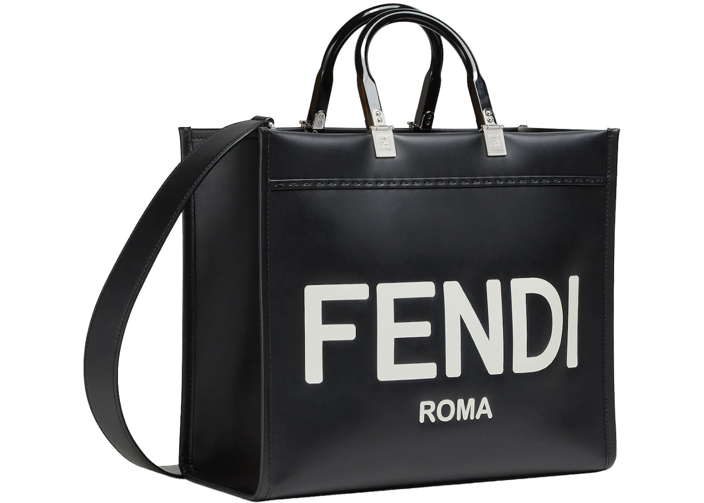 Fendi by Marc Jacobs Fendi Sunshine Medium Black Leather with Hot-Stamped Shopper