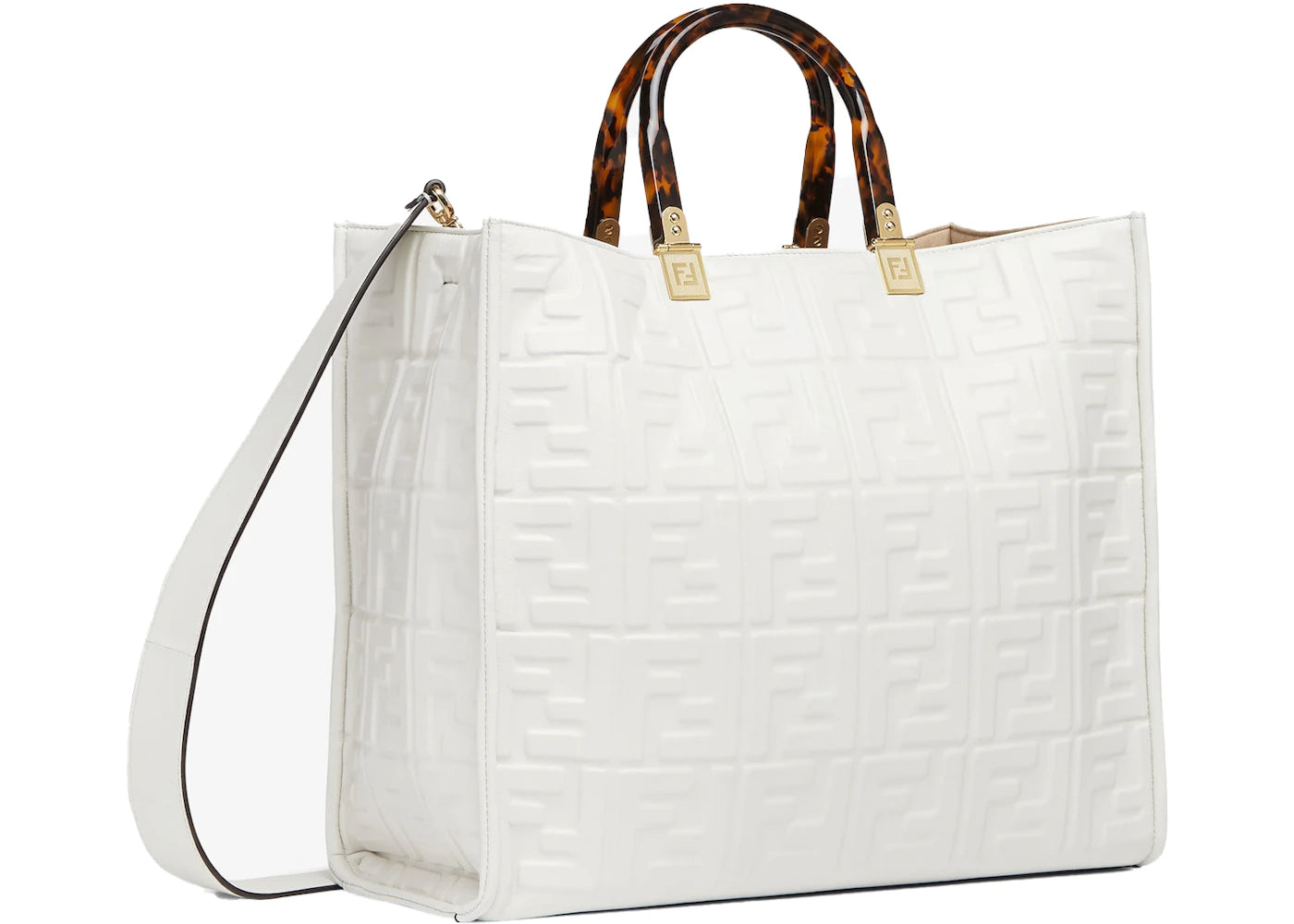 Fendi by Marc Jacobs Fendi Sunshine Medium White Leather Shopper