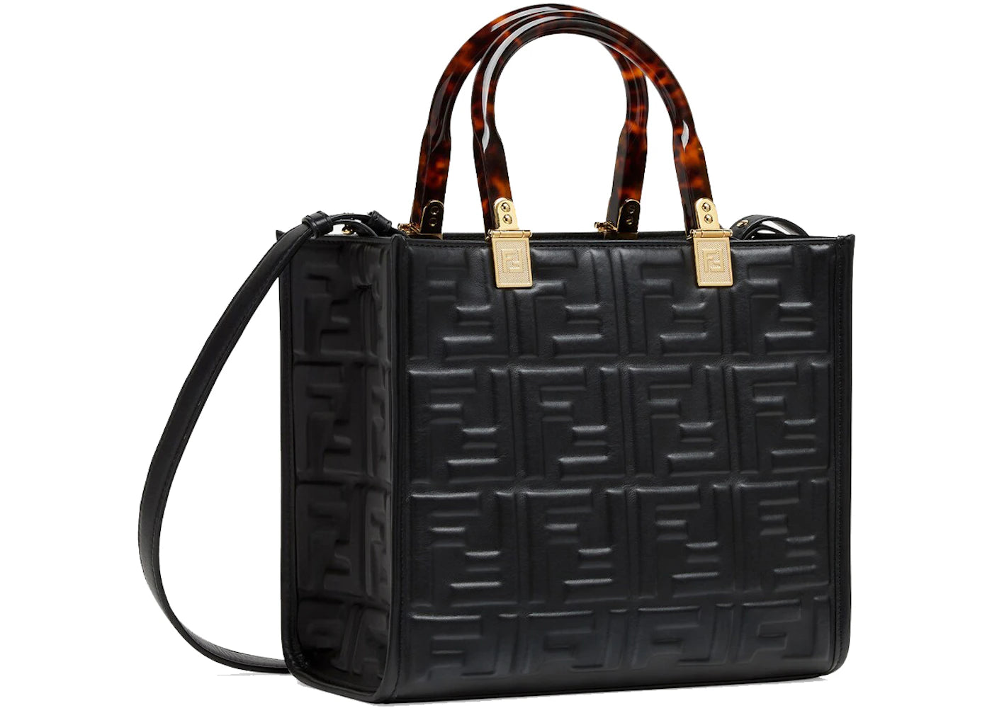 Fendi by Marc Jacobs Fendi Sunshine Small Black Leather Shopper