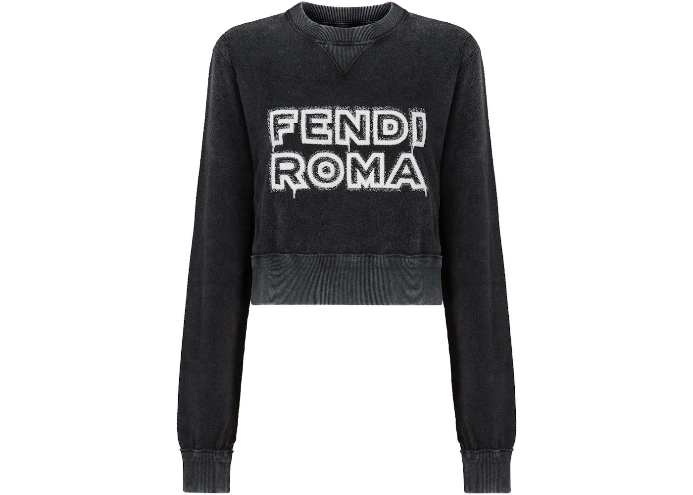 Fendi by Marc Jacobs Jersey Cropped L/S Sweatshirt Black