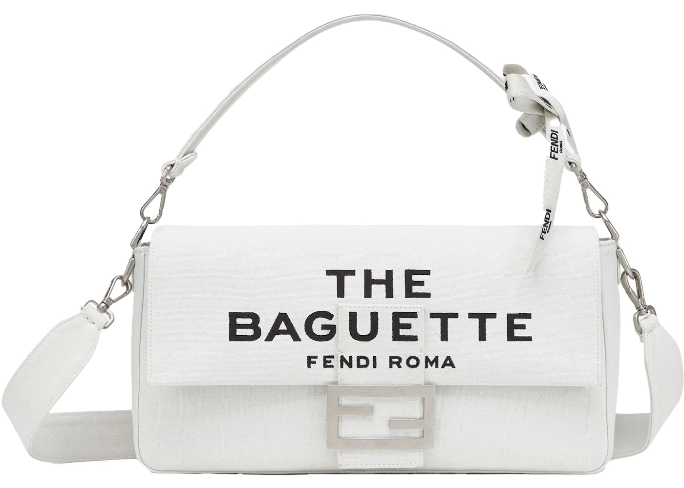 Fendi by Marc Jacobs Maxi Baguette White Canvas Bag