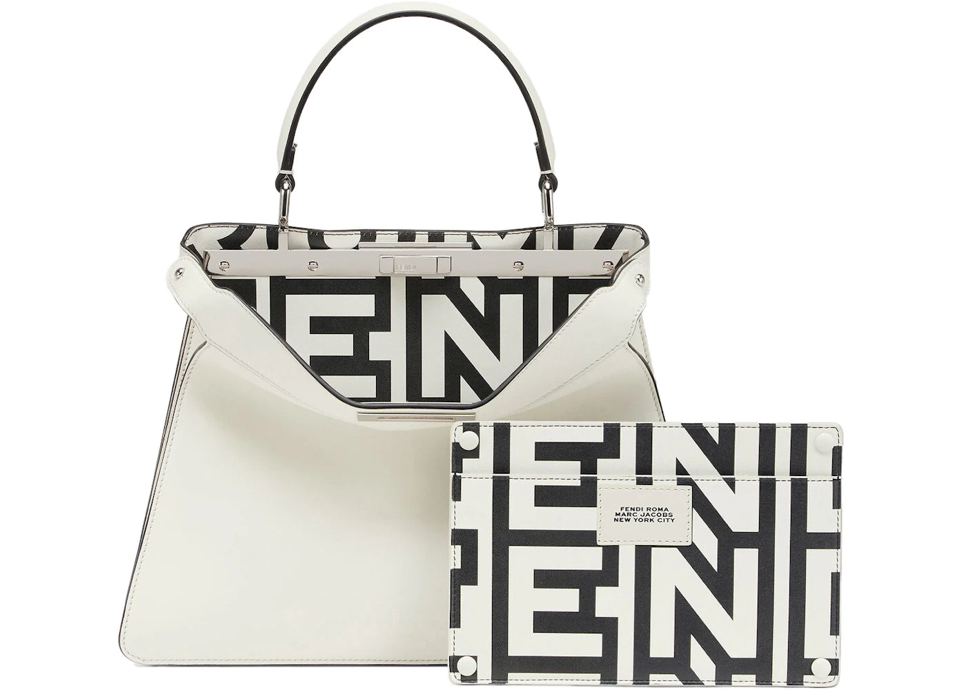 Fendi by Marc Jacobs Medium Peekaboo ISeeU White Leather Bag