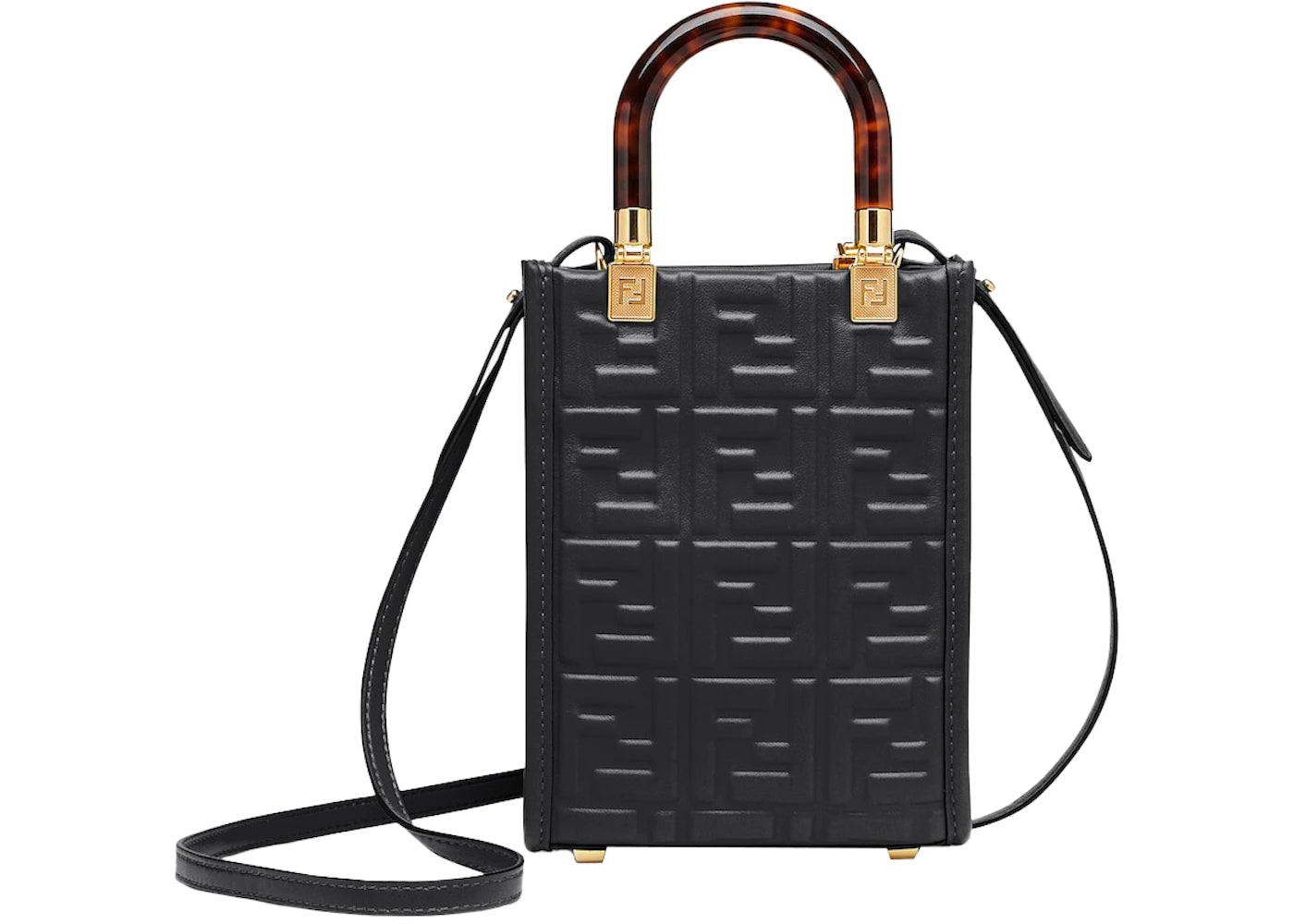 Fendi by Marc Jacobs Mini Sunshine Shopper Black Leather Mini Bag