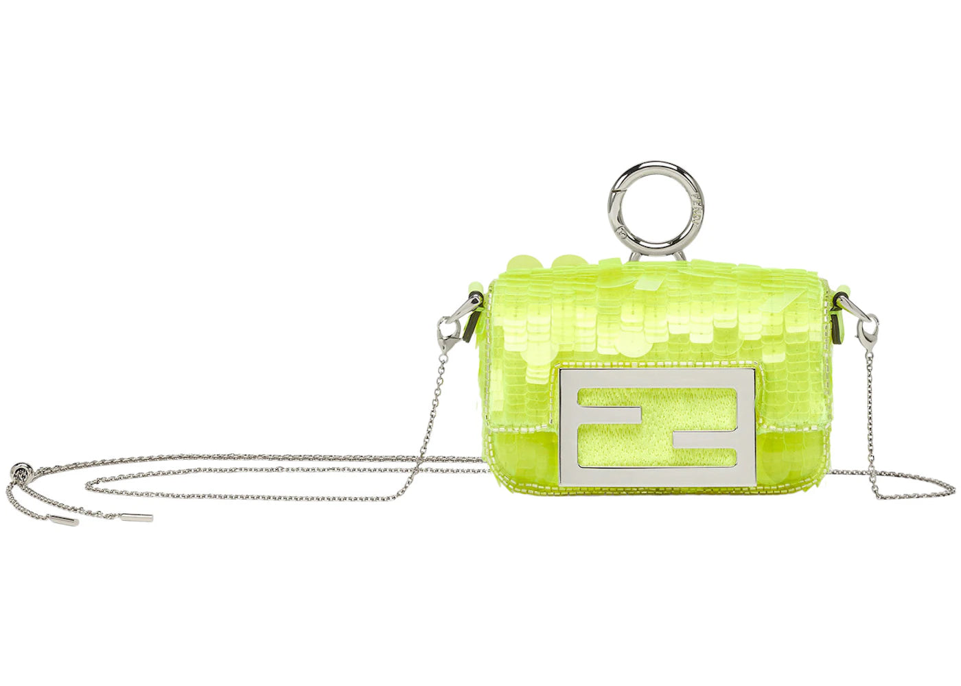 Fendi by Marc Jacobs Nano Baguette Charm Neon Yellow Sequins Fendi Charm