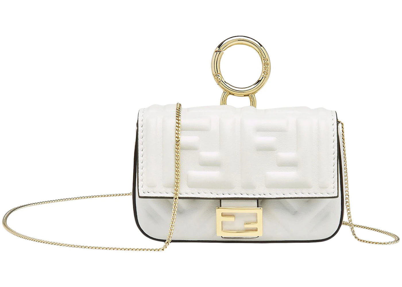 Fendi by Marc Jacobs Nano Baguette Charm White Nappa Leather Charm