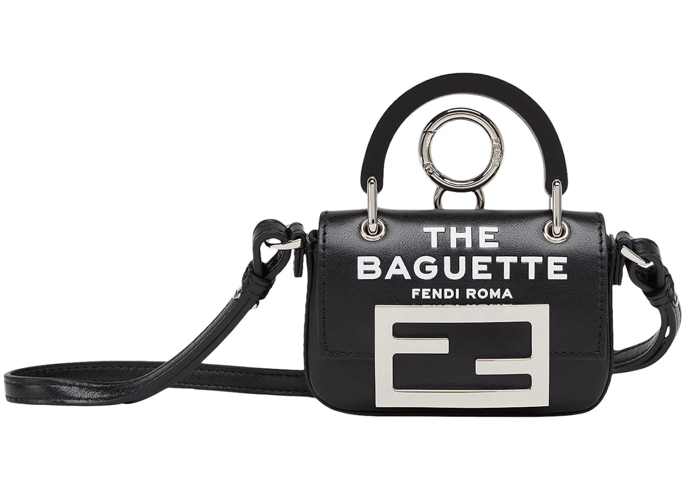 Fendi by Marc Jacobs Nano Baguette Maxi Handle Black Leather Mini-Bag