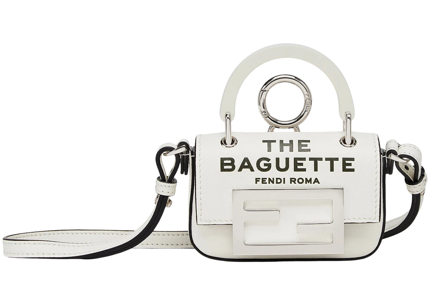 Fendi by Marc Jacobs Nano Baguette Maxi Handle White Leather Mini-Bag