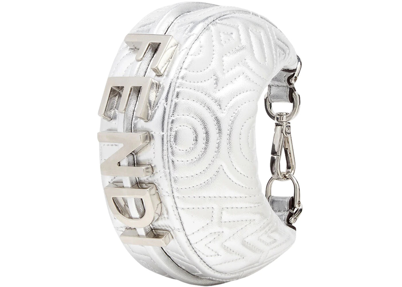 Fendi by Marc Jacobs Nano Fendigraphy Silver-Colored Nappa Leather Charm