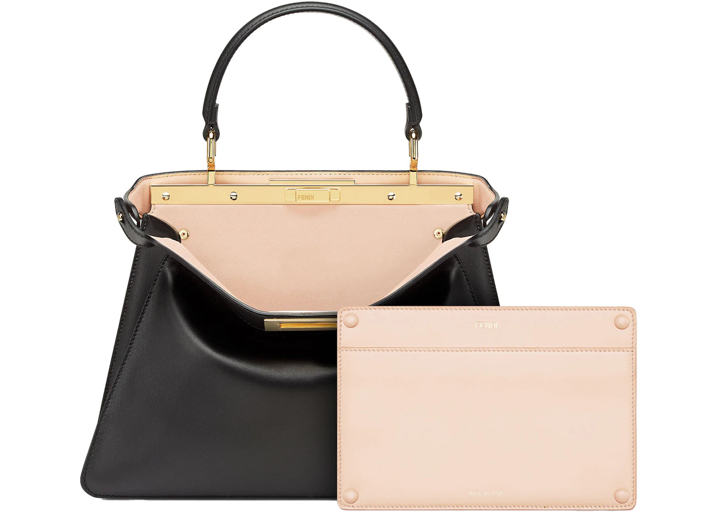 Fendi by Marc Jacobs Peekaboo ISeeU Medium Rose Black Leather Bag