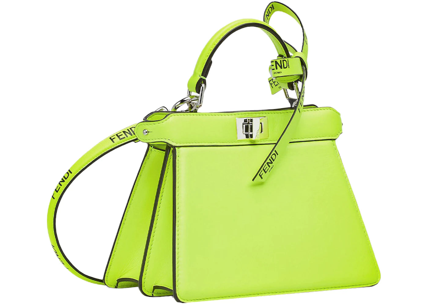 Fendi by Marc Jacobs Peekaboo ISeeU Petite Neon Yellow Leather Bag