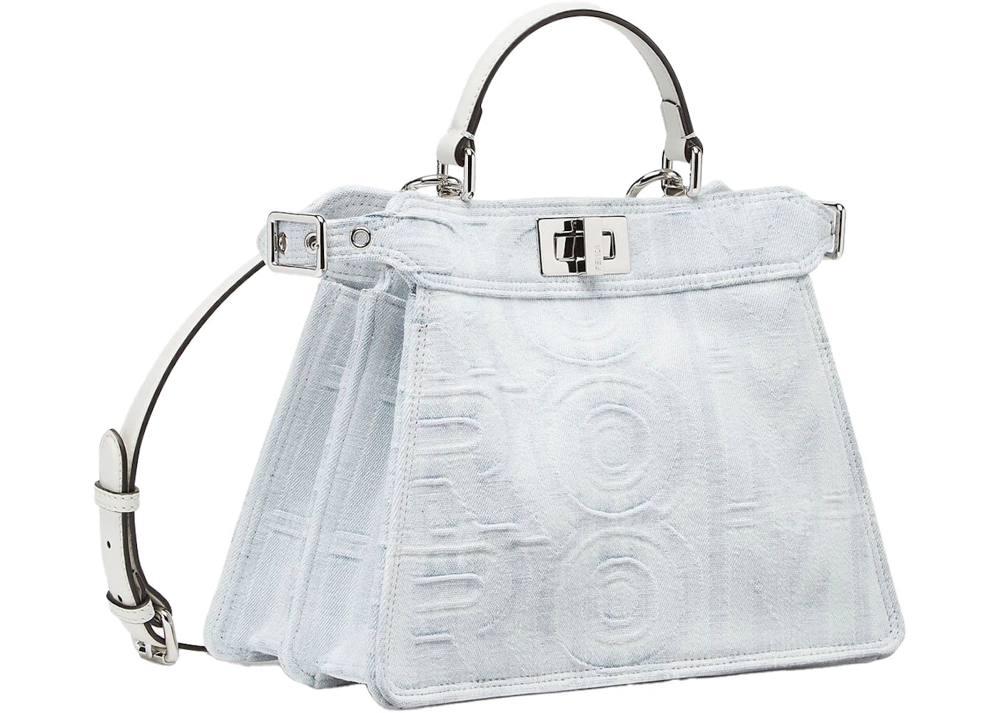 Fendi by Marc Jacobs Peekaboo ISeeU Small White Denim Bag