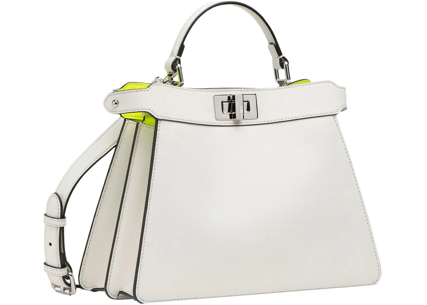 Fendi by Marc Jacobs Peekaboo ISeeU Small White Leather and Embellished Bag