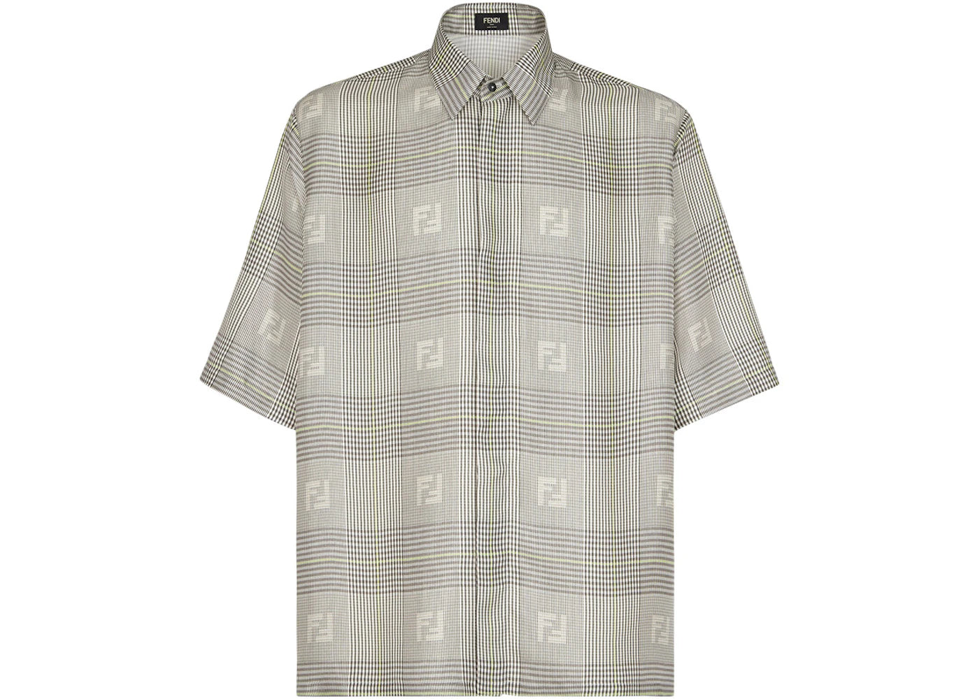 Fendi by Marc Jacobs Prince of Whales Check Shirt Gray