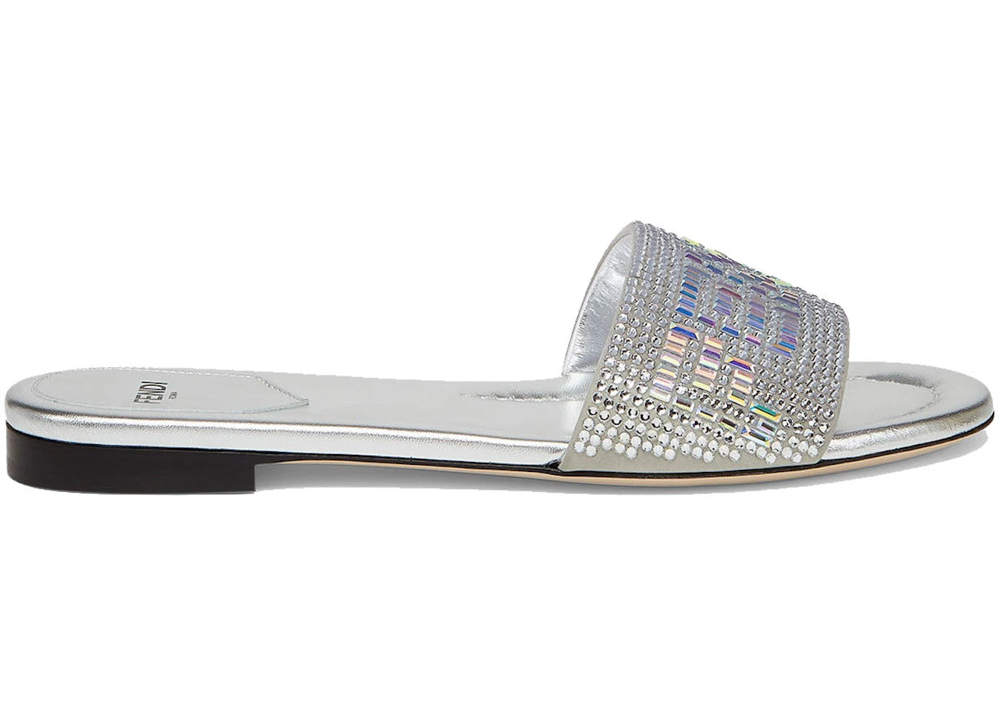 Fendi by Marc Jacobs Signature Slides Silver Leather