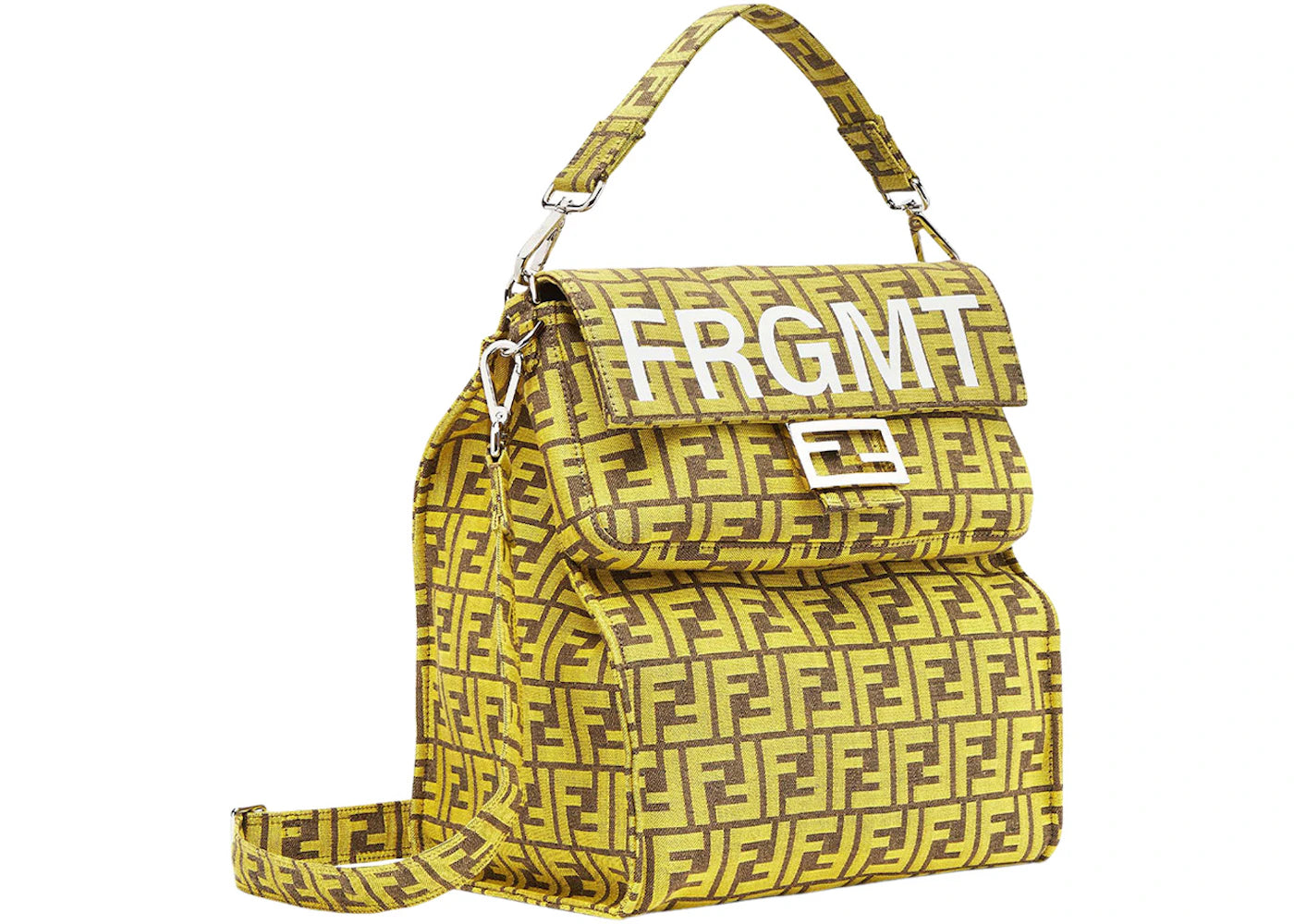 Fendi x FRGMT FF Fabric Bag Baguette Foldable Yellow