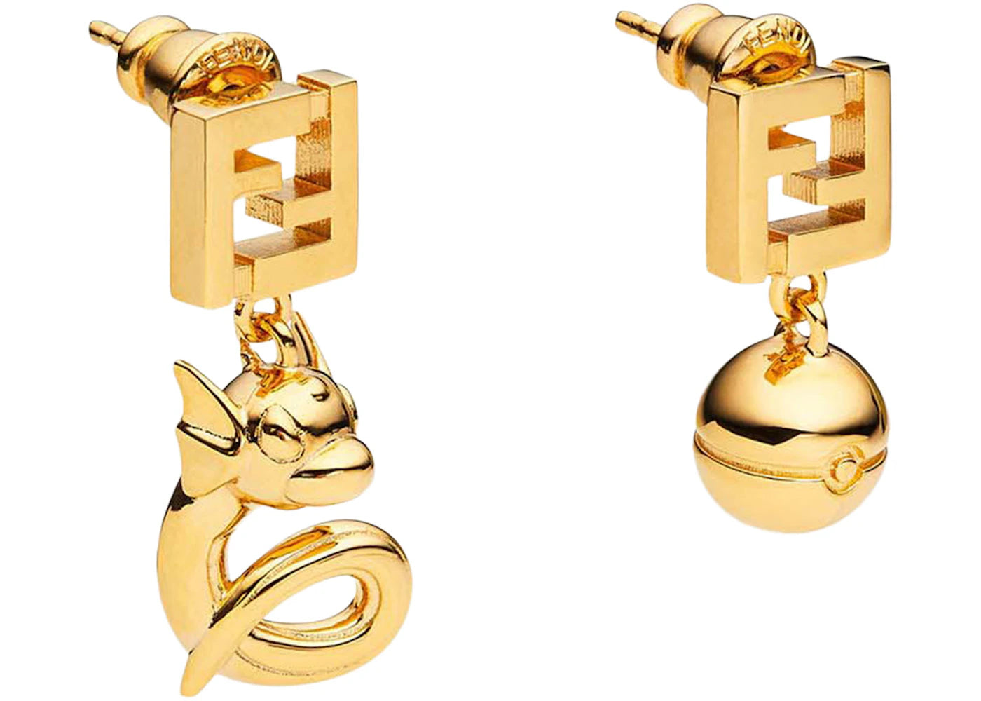 Fendi x FRGMT Metal Earrings Gold