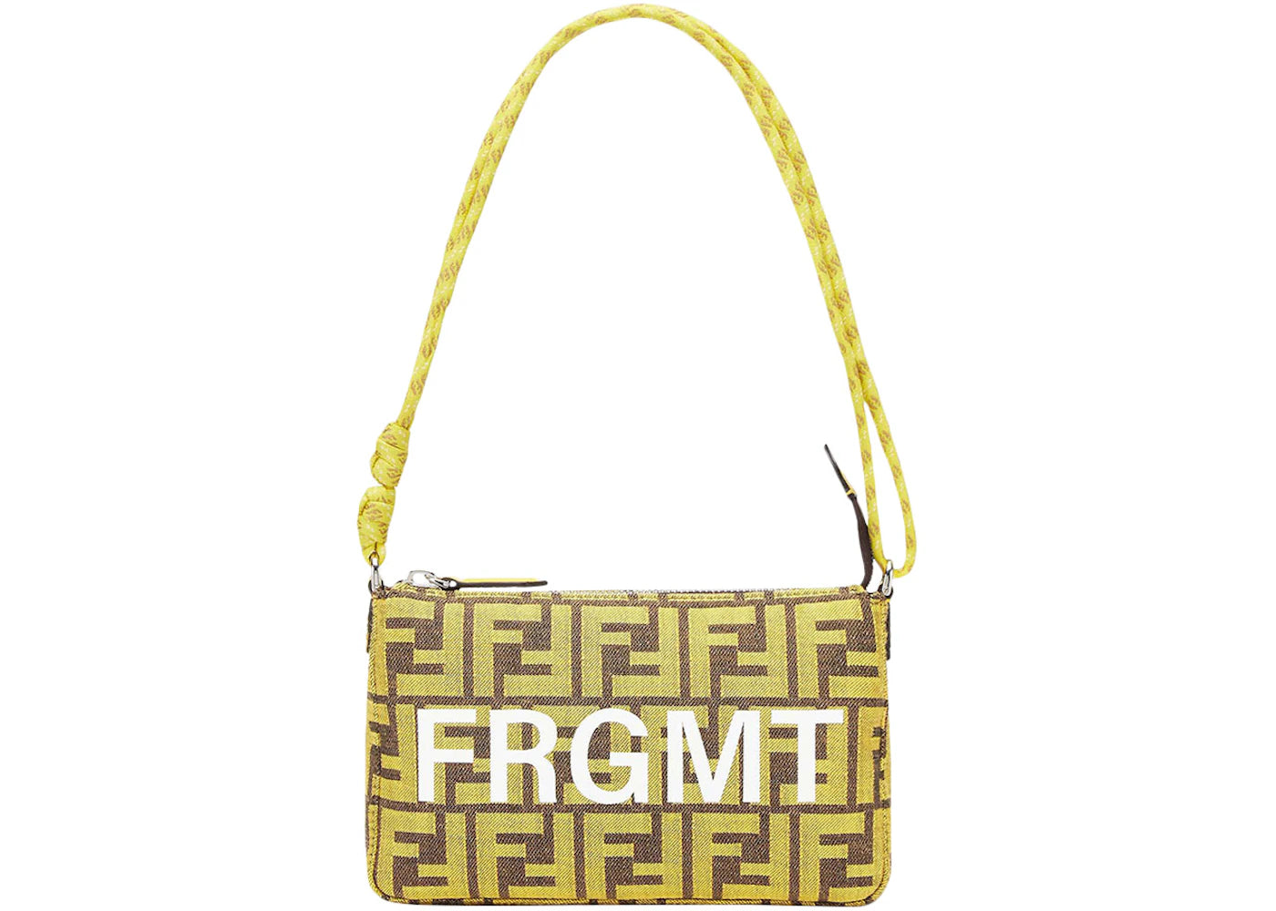 Fendi x FRGMT x Pokemon FF Fabric Bag Baguette Pouch Yellow