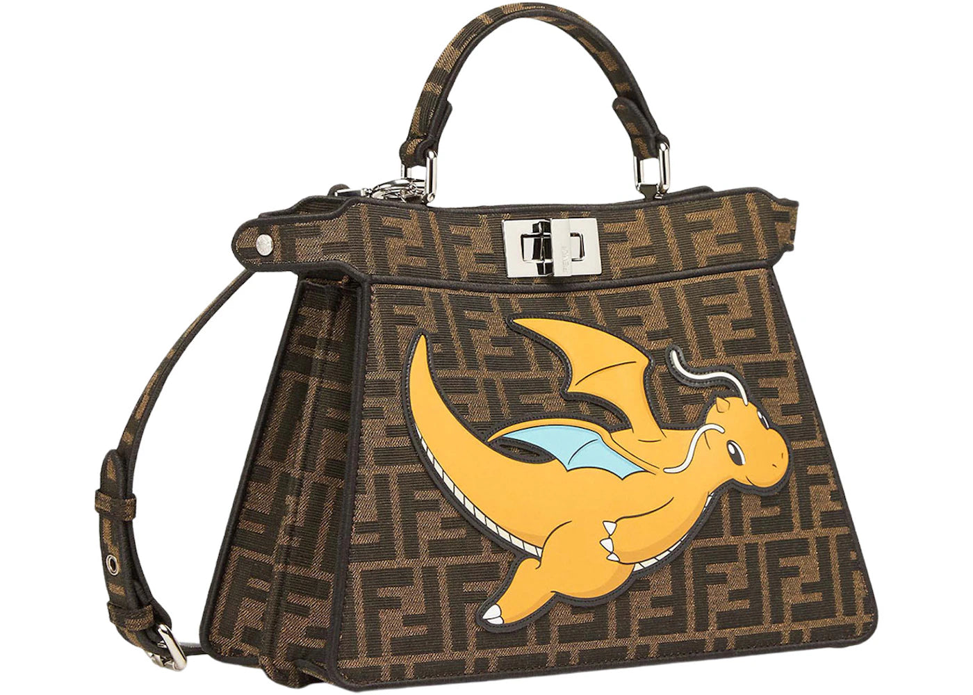 Fendi x FRGMT x Pokemon FF Fabric Bag Peekaboo ISeeU Small Multicolor