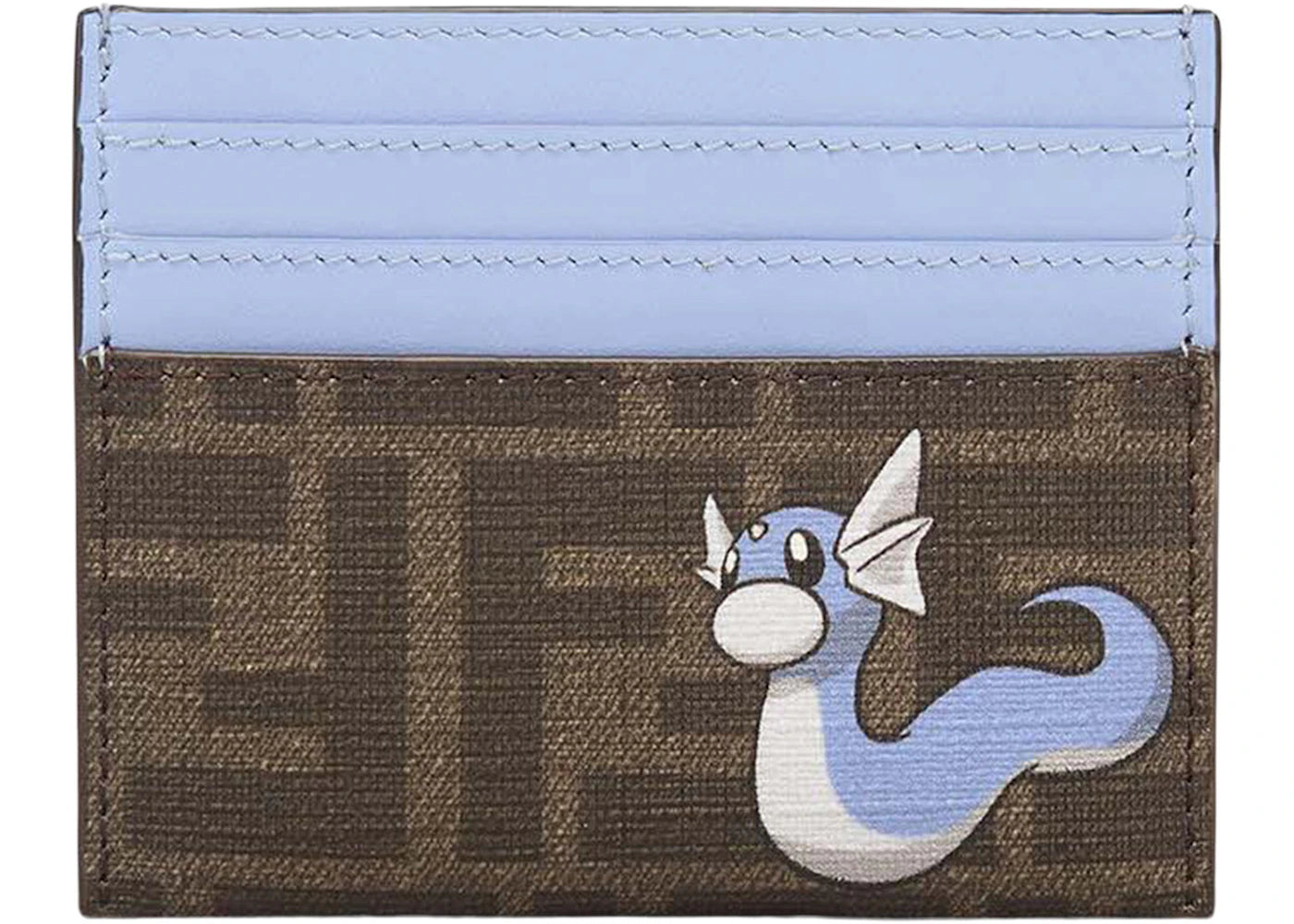 Fendi x FRGMT x Pokemon FF Fabric Flat Card Holder Card Case Brown