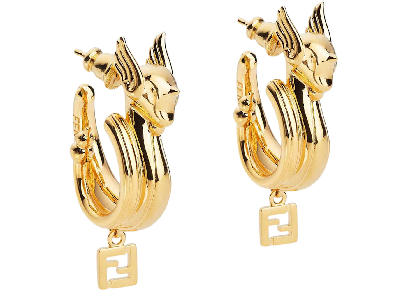 Fendi x FRGMT x Pokemon Metal Earrings Gold