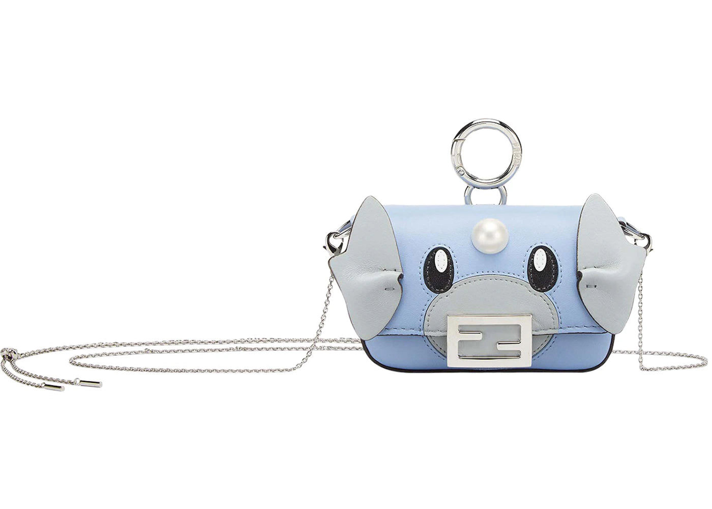 Fendi x FRGMT x Pokemon Nappa Leather Charm Nano Baguette Charm Light Blue