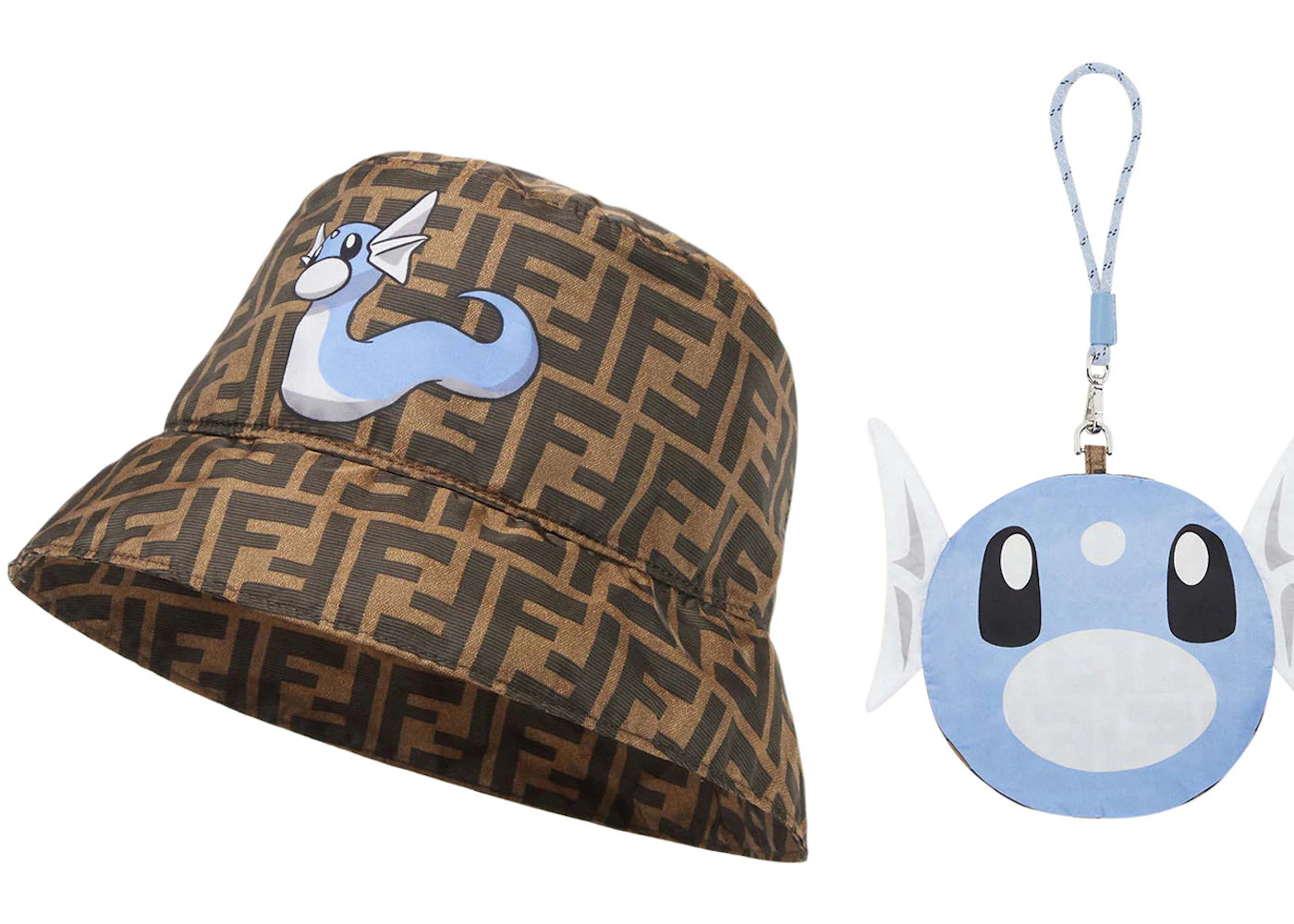 Fendi x FRGMT x Pokemon Nylon Bucket Hat Packable Hat Brown