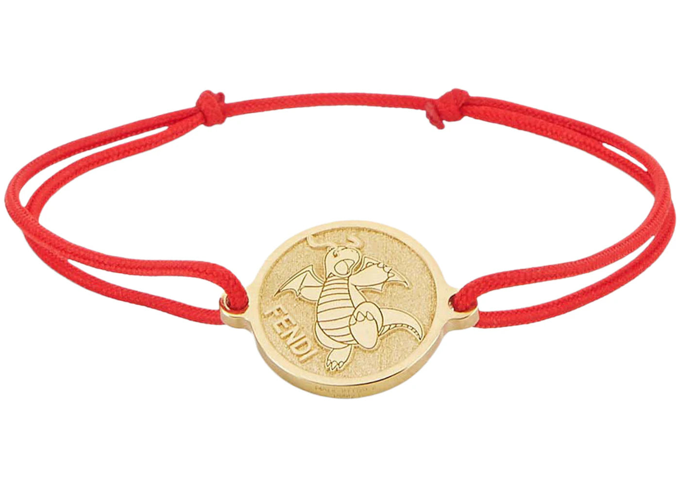 Fendi x FRGMT x Pokemon Ribbon Pendant Bracelet Red