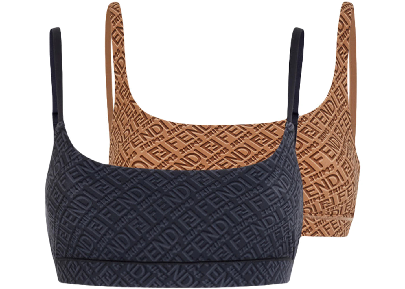 Fendi x SKIMS Pack of 2 Scoop Bralette Black/California