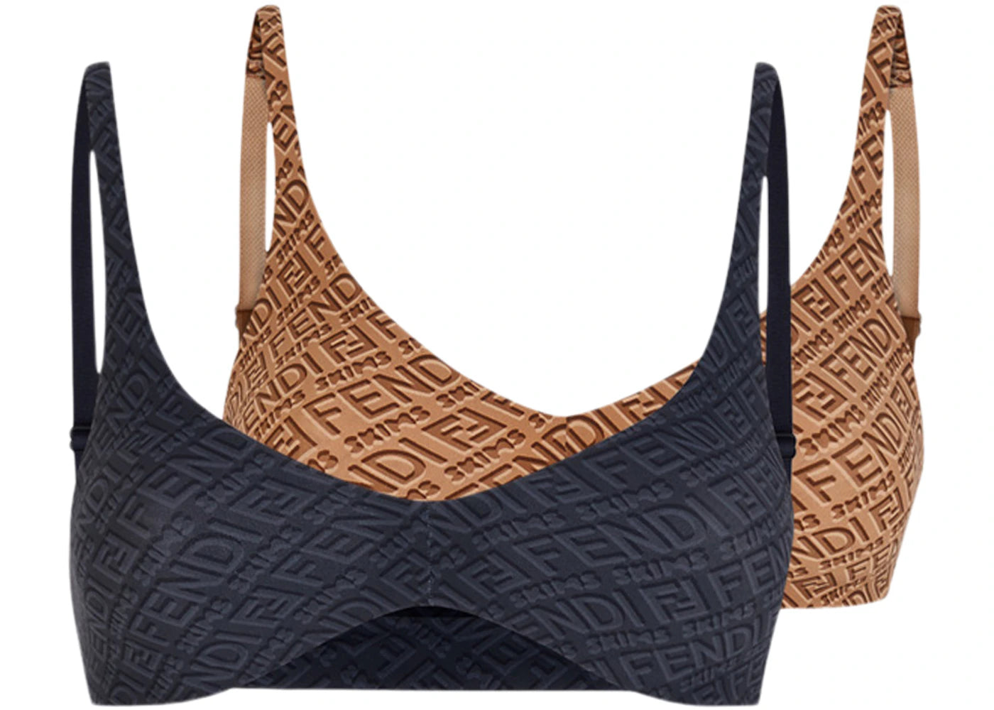 Fendi x SKIMS Pack of 2 Skimpy Scoop Bralette Black/California