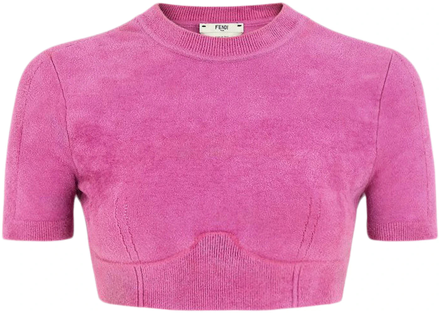 Fendi x SKIMS Velvet Knit Crop Top Colorado