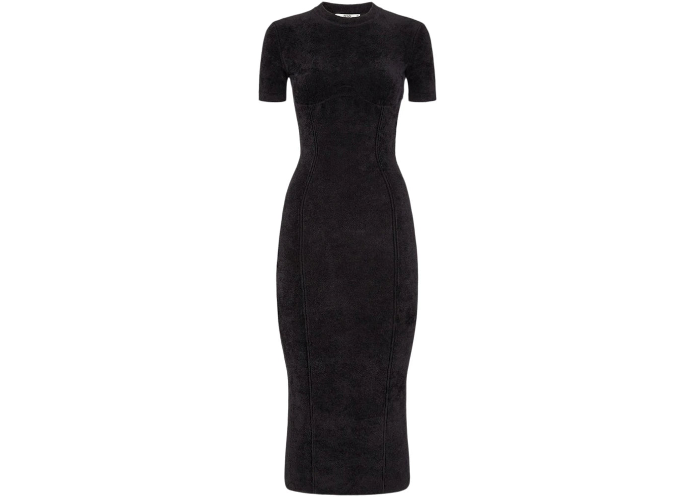 Fendi x SKIMS Velvet Knit Midi Dress Black